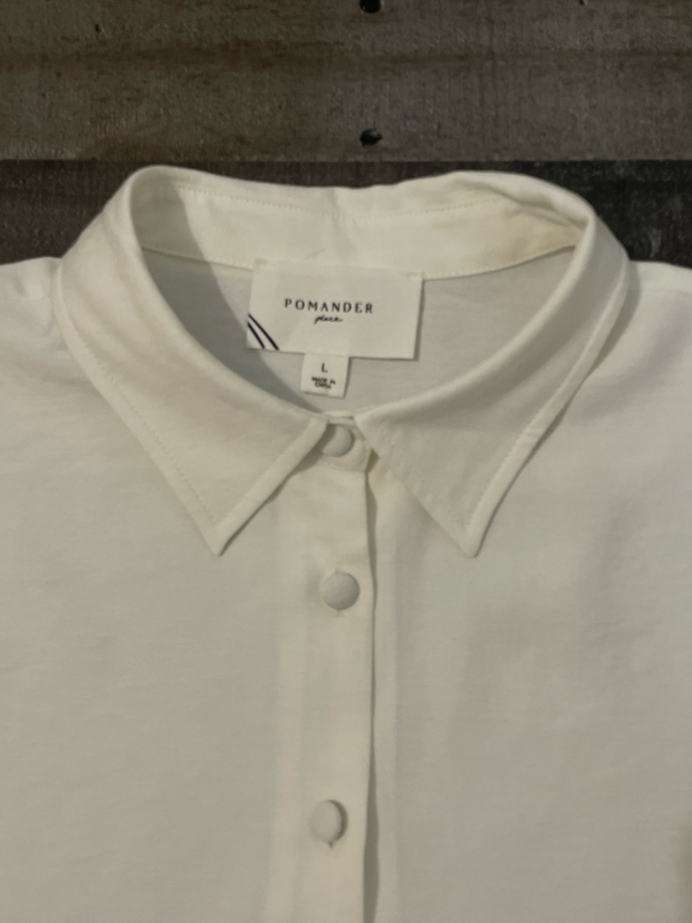 Pomander Place White Button-Down Peplum Shirt - Picture 11 of 12